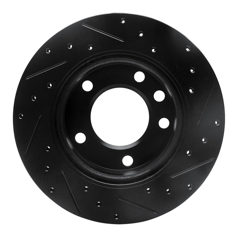 Dodge Sprinter 3500 Brake Rotor (1) - Front Left - R1 Concepts - Drilled & Slotted - Black - `02-`06